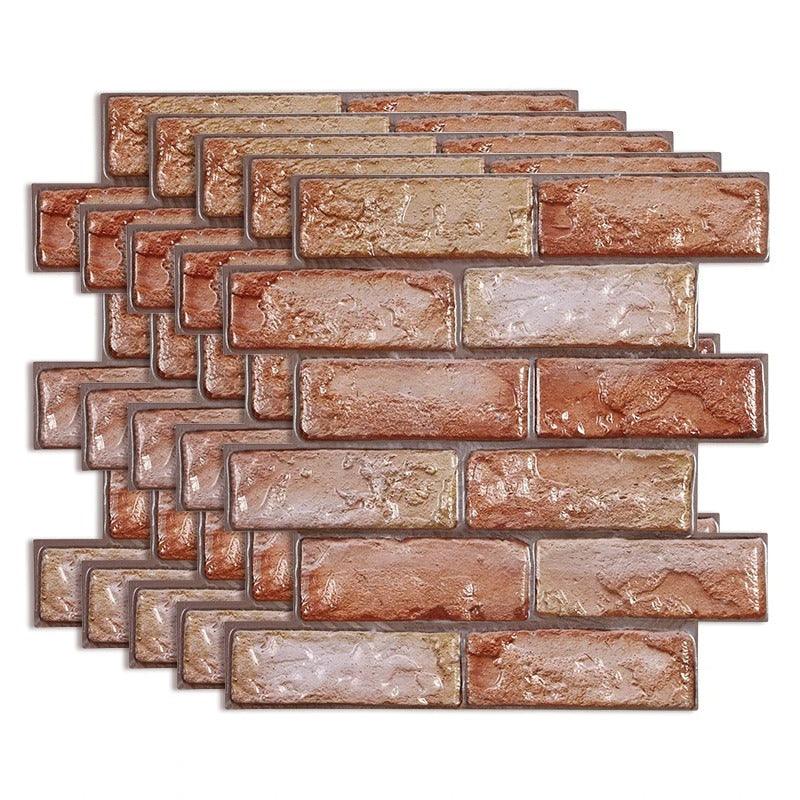 Papel de parede tijolos para cozinha / escritório 12 peças adesivas à prova de óleo e água.